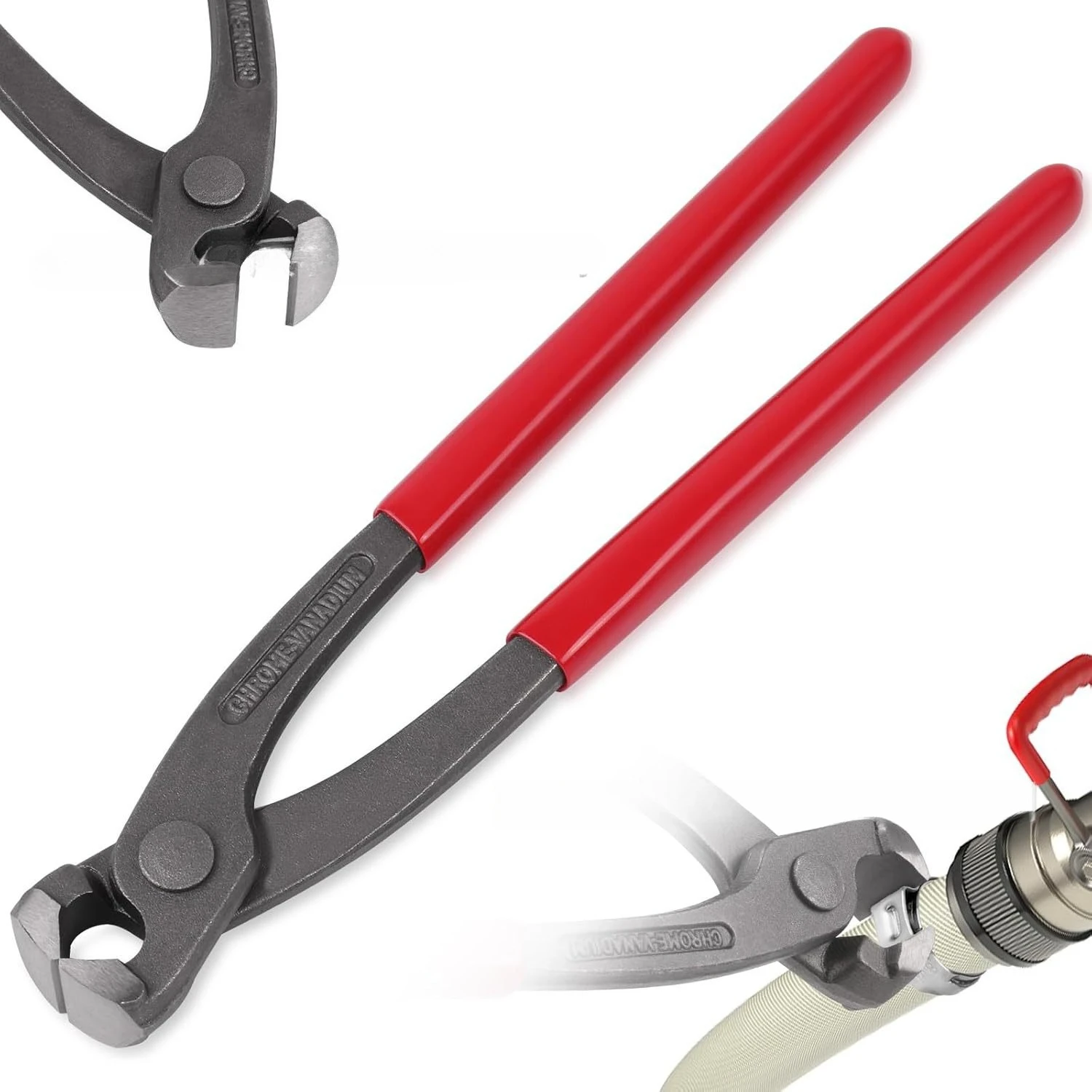 9 Inch CV Boot Single Ear Stepless Hose Clamp Plier Manual Crimping Tool for Pipe Hose