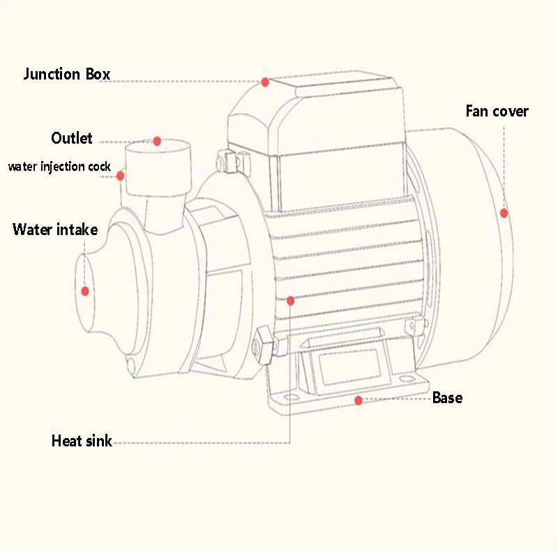 220V 370W Household Vortex Self-Priming Clean Water Pump High Lift Small Water Well Pumping Self-Priming Pump Wholesale