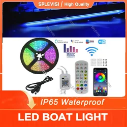 Pontoon Boat Marine Led Light Strip for Deck Duck Jon Bass Boat Sailboat Kayak Accent Courtesy Lights Flex Lighting , RGB, 12v