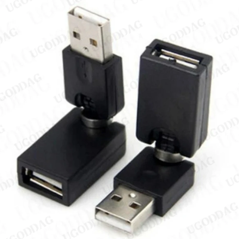Rotating and Swivel Twist USB 2.0 Type A Male to Type A Female 360 Degree Rotation Angle Extension Adapter Convertor