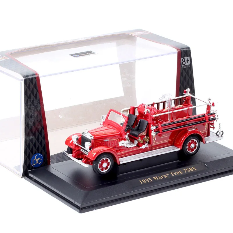 Road Signature 1/43 Scale Retro US Hanover 1935 Mack Type 75B Fire Truck Engine Diecasts & Toy Vehicles Model Cars Toy Lucky