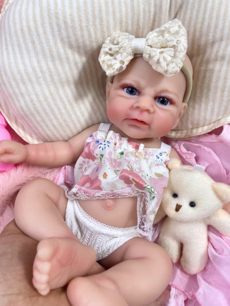 13-calowa lalka reborn Elijah z pełnym otwieranym pyszczkiem, wykonana w całości z miękkiego, elastycznego silikonu, lalka dziewczynka, prezent na urodziny, Boże Narodzenie
