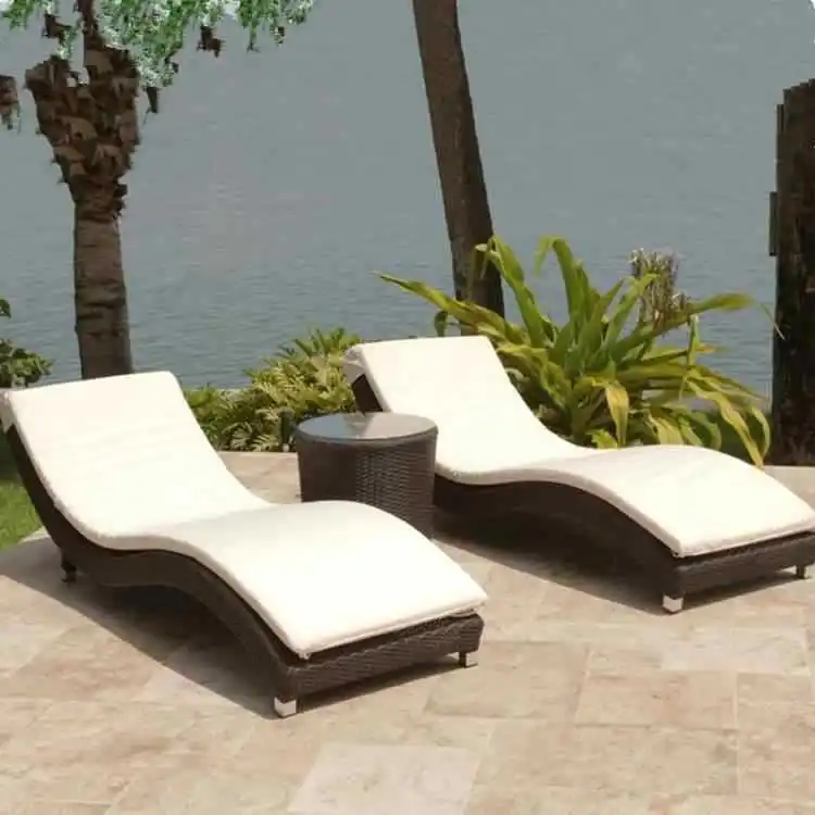 Outdoor rattan bed rattan chair swimming pool beach chair courtyard outdoor leisure outdoor swimming pool lounge chair furniture