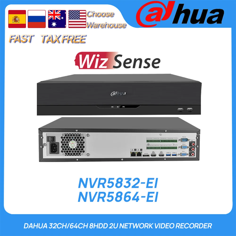 

Dahua оригинальный NVR5832-EI Dahua 32CH/64CH 8HDD 2U сетевой видеорегистратор AcuPick AI с камерой + регистратор с функцией распознавания лица