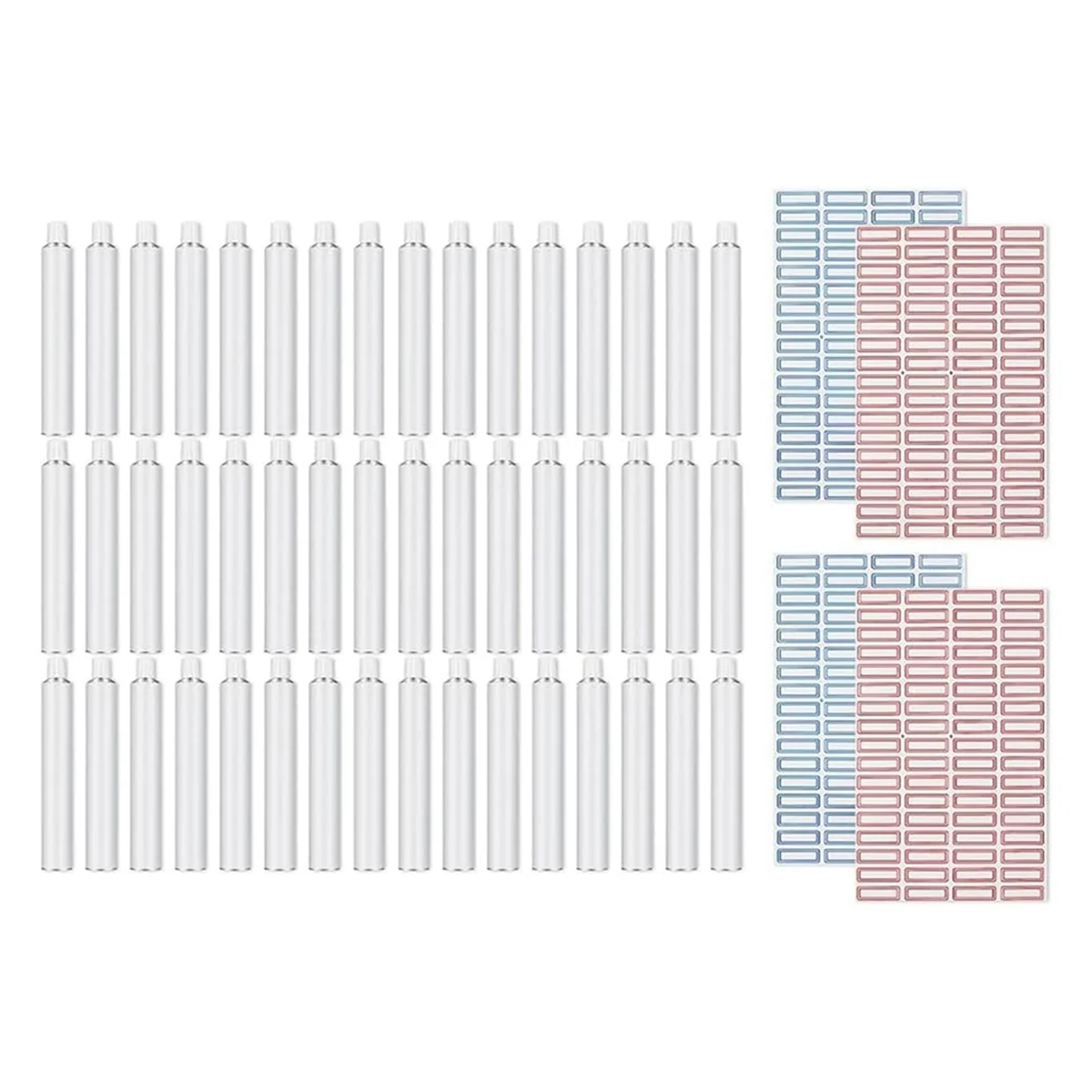 

48Pcs Empty Aluminum Paint Tubes 20 Ml for Store Remaining Paint Acrylic Oils Watercolor Gouaches, with 4 Sheets Label