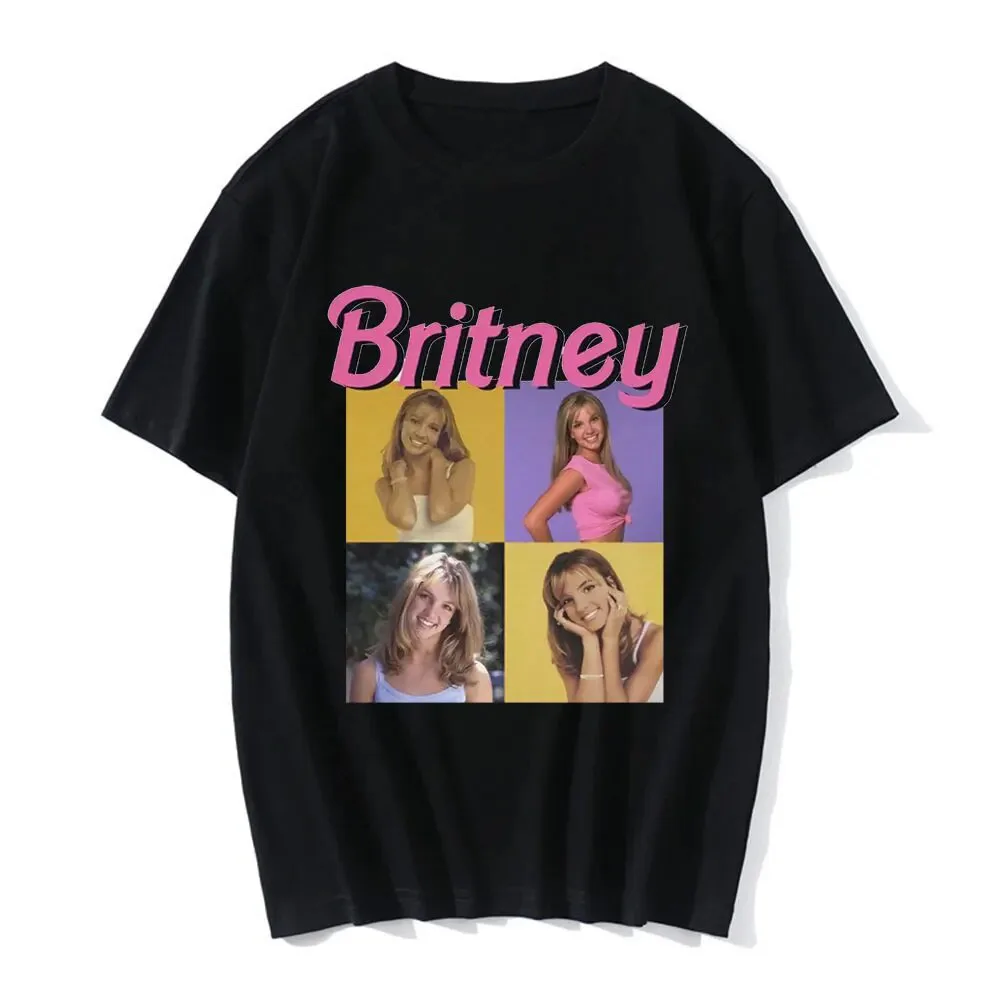 Singer Britney Spears Print Cotton T-Shirts 90s Streetwear Men Women Fashion Short Sleeve T Shirt Hip Hop Tees Tops Man Clothing