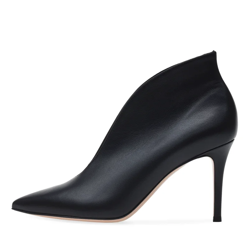 Spring and autumn new pointed shallow leather suede boots thin high-heeled banquet dress customized large-size women's shoes