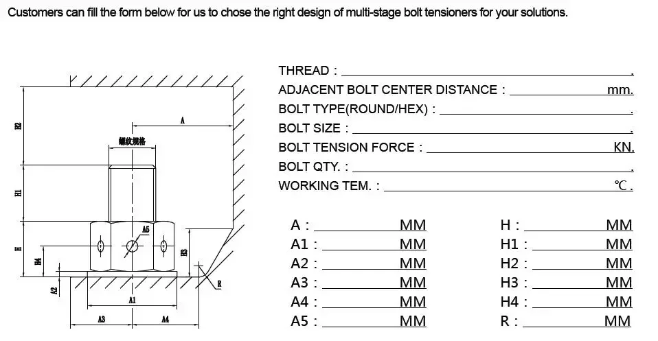 MULTI-Stage High Pressure Hydraulic Bolt Tensioners / Wind Tensioners