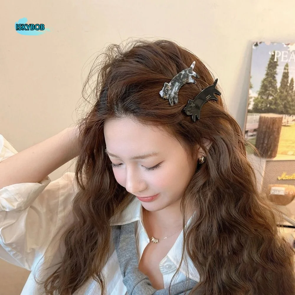 

Fashion Kitten Cat Shaped Hair Clip Small Geometry Animals Hairpin Acetic Acid Hair Accessories Cute Side Clip Girls