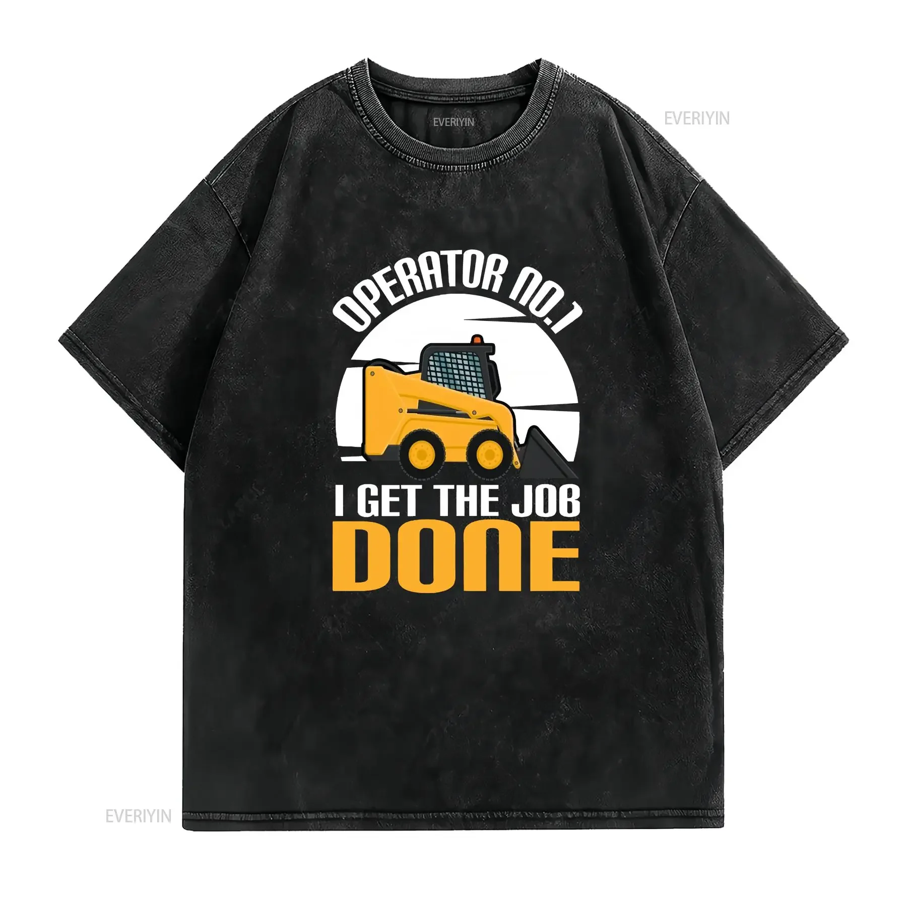 Skid Steer T Shirt Construction Truck Equipment Operator Loader Heavy ID 2282 vintage Washed homme Stretched graphic