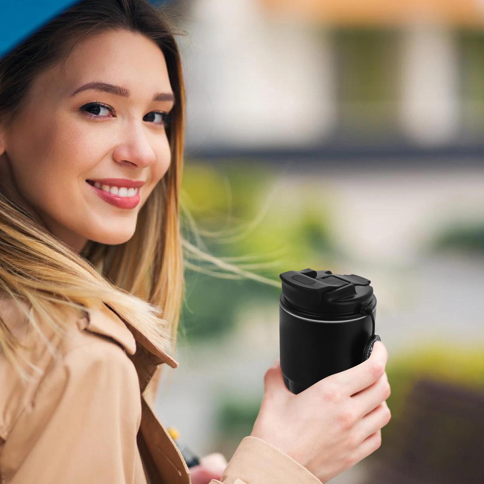 

320 Ml Stainless Steel Insulated Coffee Mug Portable Leak Proof Tumbler for Office Car Travel Black Color 304 Material