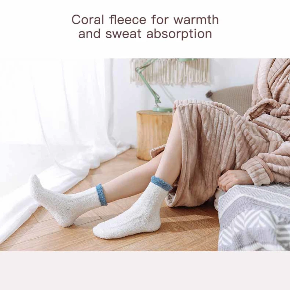 Winter Warmer Women Thicken Thermal Socks Fluffy Long Socks Toe Thick Warm Fur Fleece Home Floor Socks Winter Sleep Socks