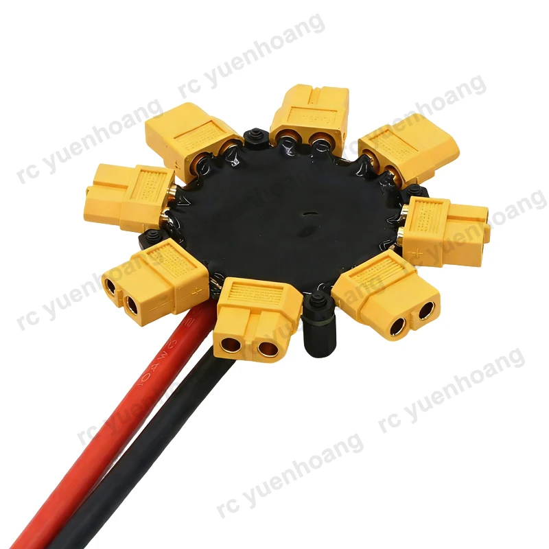 1PCS 200A 8-Channel XT60-F Connector Integration Board ESC Power Distribution Board w Cable Plug Socket for Multi-Axis RC Drone