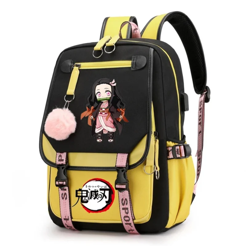 Harajuku Novelty School Bags Anime Demon Slayer Kamado Nezuko Backpack Children Girls Kawaii Schoolbag Travel Bag Women Daypacks