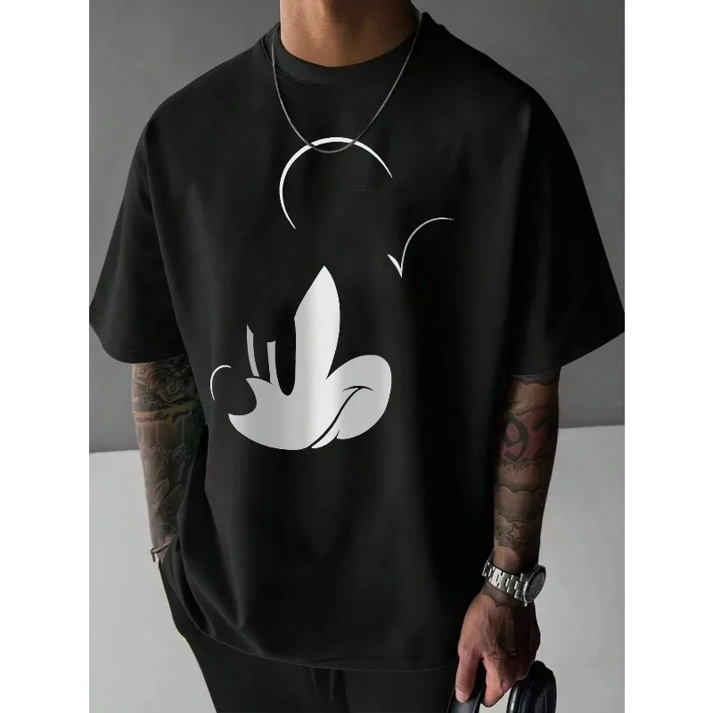 

Disney Mickey Mouse Donald Duck Printed Men's T-Shirt Summer Casual Cute Cartoon Short Sleeve Top Men's Clothing Y2k Clothes Tee