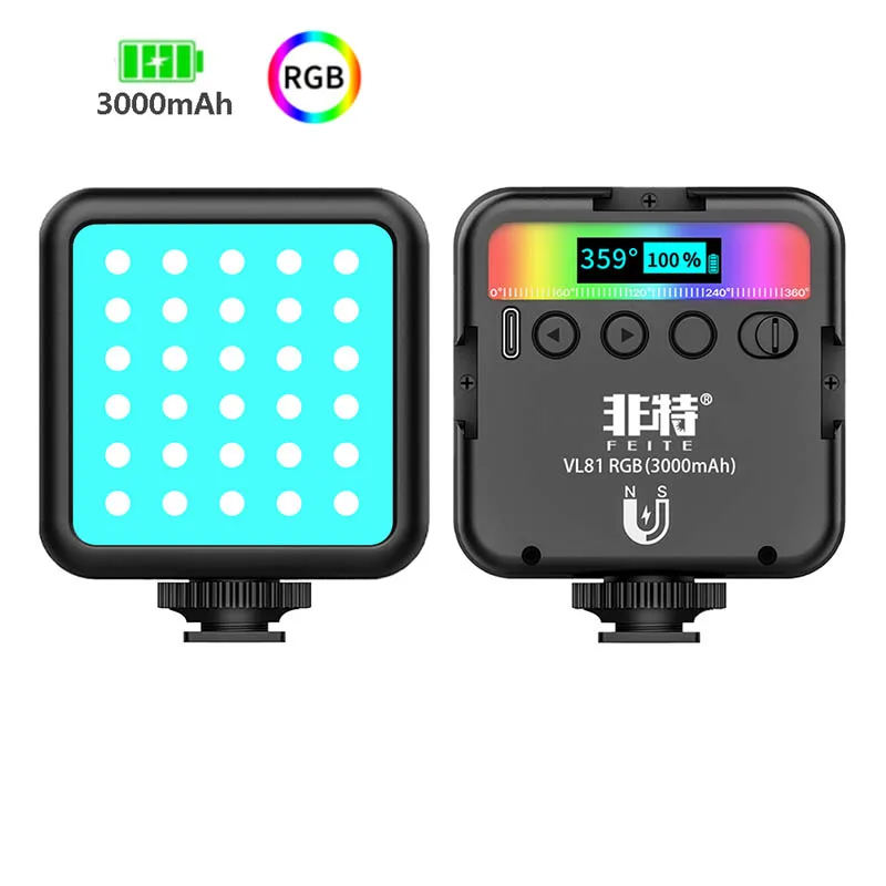 VL81 RGB-видеопроектор, мини-проектор, фотокамера, 3000 мАч, аккумуляторная панель, лампа, фото-видео, фотография, фотография для Youtube, Tik tok