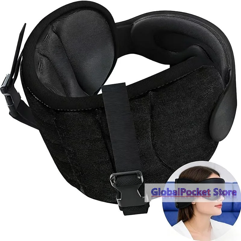 [TG823]1 Set Soft Adjustable Travel Accessories Airplane 3D Contoured Travel Pillow Blackout Zero Eye Pressure Sleeping Mask