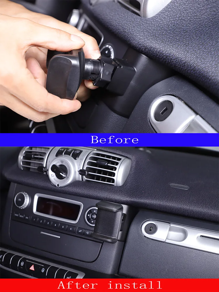 Für mercedes benz smart 2011 fortwo forfour 2011-2015 abs schwarz Autotelefon halter GPS Navigations halterung Innen zubehör – Detail 1