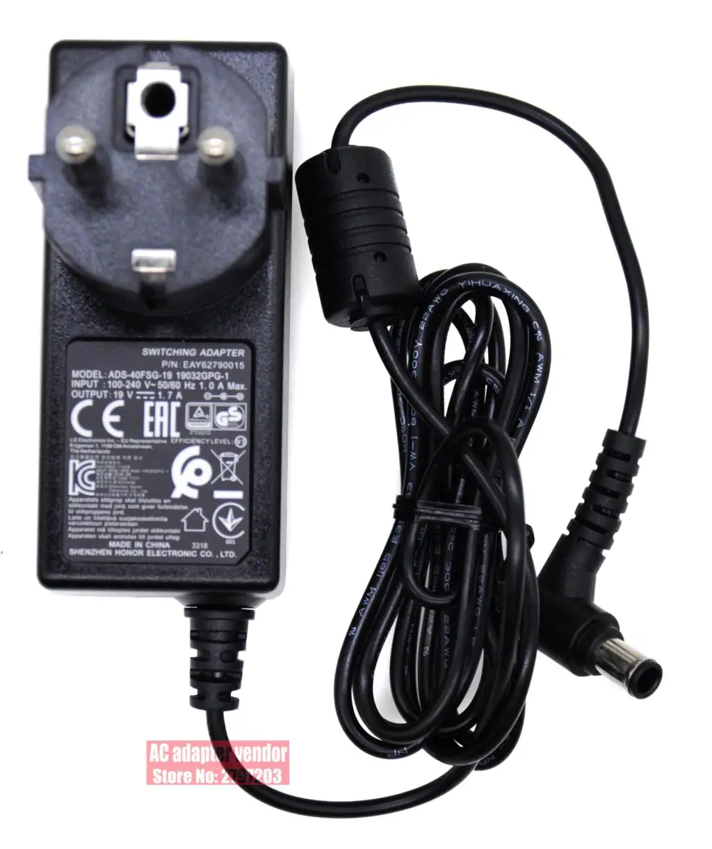 new Original FOR LG 19V-1.7A ADS-40FSG-19 19032GPG-1 AC adapter Power supply Charger cord