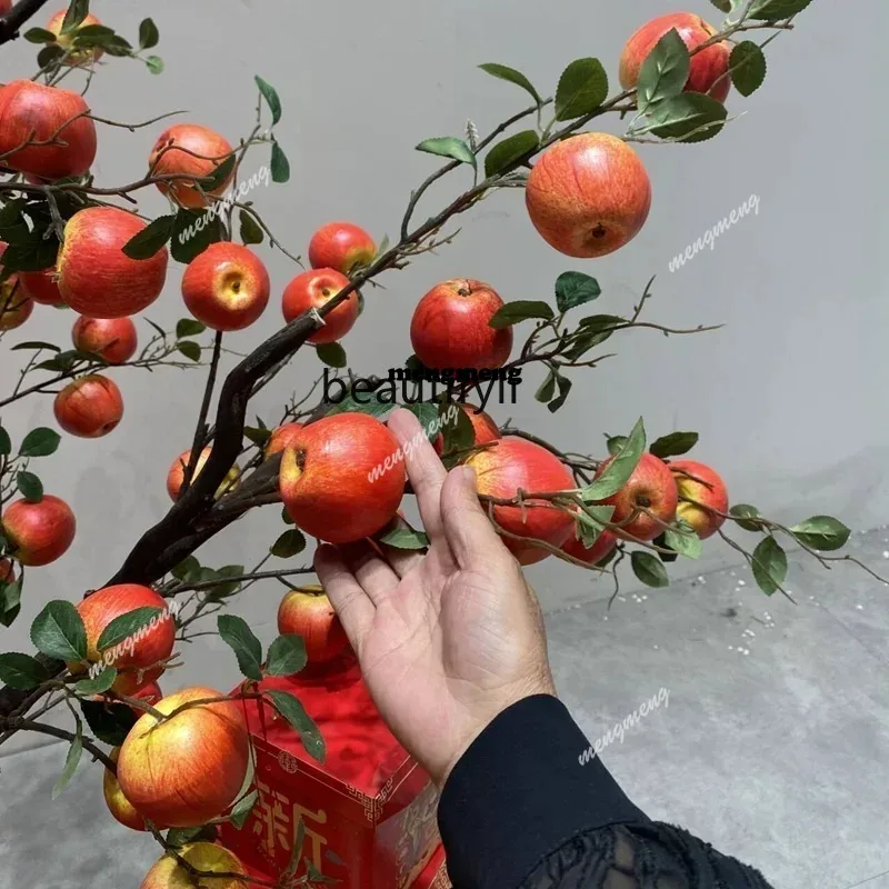 N    Simulation Apple Tree Fruit Fake Trees Pastoral Style Fruit Decorative Tree Large Landscaping