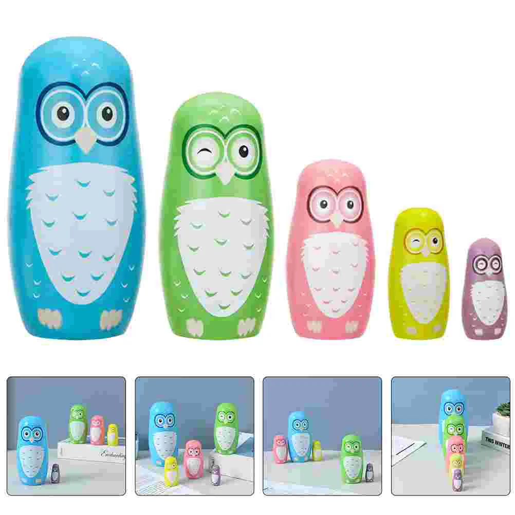 

Matryoshka Toys Kids Crafts Childrens Russian Stacking Dolls Decorate Nesting Wooden Cartoon