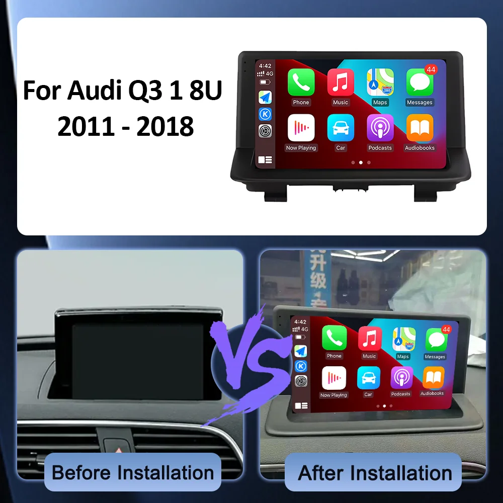 2K QLED Screen Navi GPS Car Radio Video Multimedia DSP Stereo Player for Audi Q3 1 8U 2011 - 2018 Android Auto Carplay Autoradio