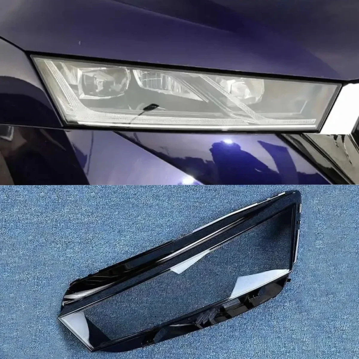 

For Skoda Octavia Headlights Cover Transparent Headlamp Shell Lens Replace Original Lampshade Plexiglass 2021 2022 2023