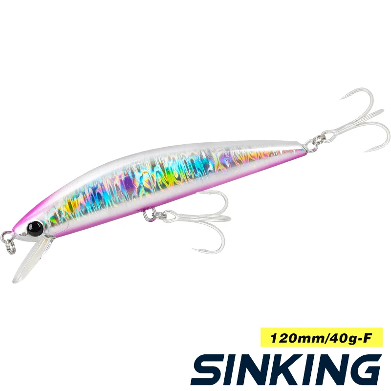 TSURINOYA 120S Long Casting Sinking Minnow 120mm 40g Inshore Fischerboot Angeln Harte Köder SeaBass Tunas Künstliche Köder