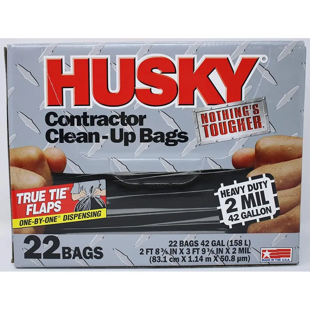

Hk42Wc022B Heavy Duty Ctor Clean-Up Bag, Poly, Black, 42 Gal, 4' L X 2' 9 In W X 2 Mil T