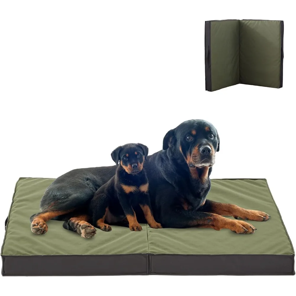 

Уличная кровать для больших собак, водонепроницаемая и моющаяся, складная и ортопедическая, 41-дюймовая всепогодная