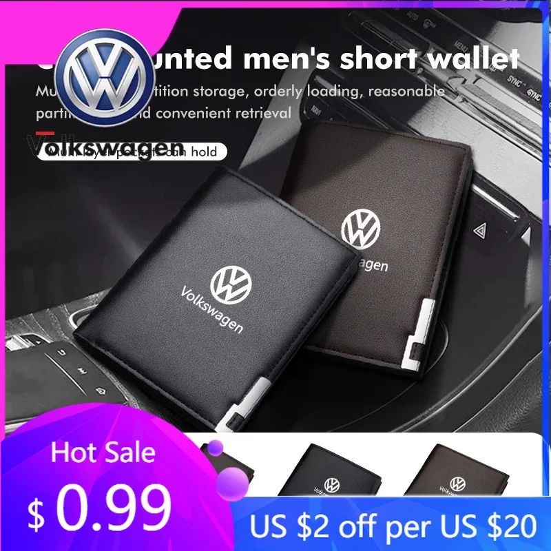 

2026 Hot For Volkswagen VW Leather Car Driver License Credit ID Card Holder Case Wallet For Volkswagen VW Passat Golf 4 5 6 Tigu