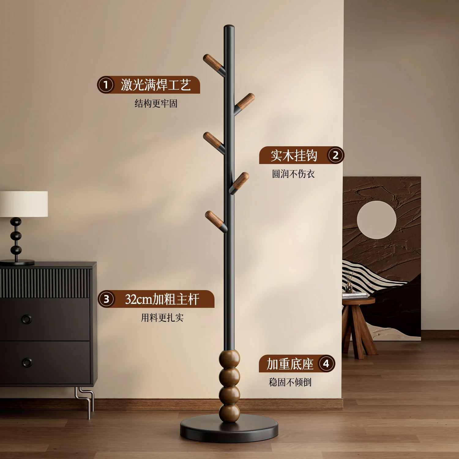 Perchero de piso a techo para dormitorio doméstico no ocupa espacio, percha vertical simple para interiores