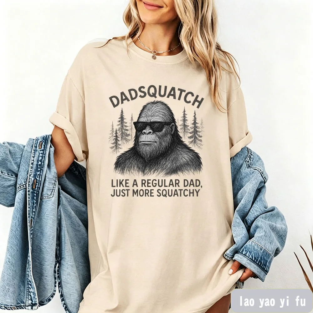 Funny Bigfoot Dad Gift Fashionable and Cool Wildman Bigfoot Print Outdoor Adventure Camping Harajuku Women Clothing Y2k Top