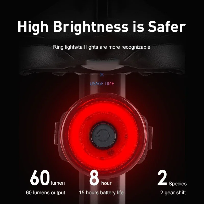 

Battery Rearlight Cycling Tail Light Highlight Strong Light-flashing Brake Safety Warning Light Bike Accessories