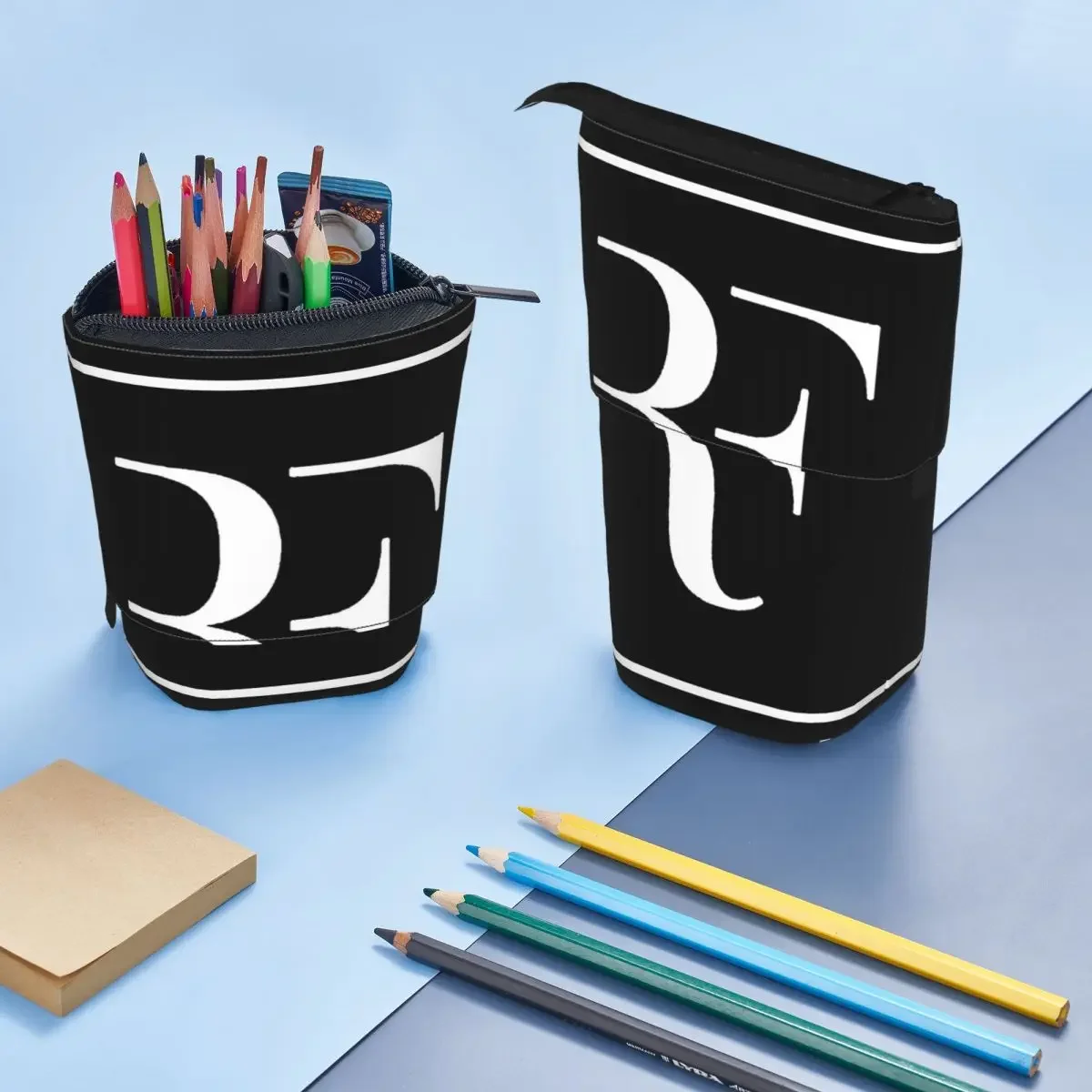 Roger Federer Wendbares Federmäppchen für Studenten, Geschenke, Stiftbox, Bleistiftbeutel, Schreibwaren, Stifthaltertasche