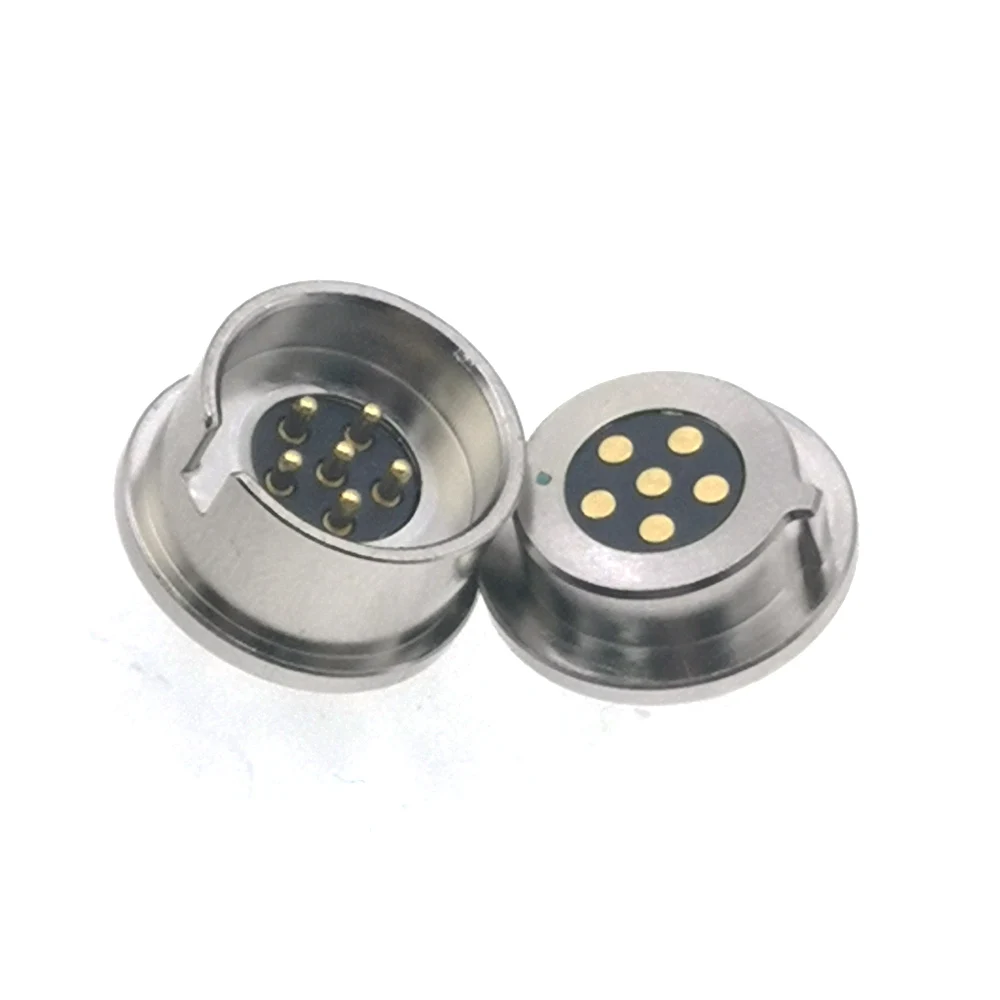 1set magnet Round high Current Magnet Suction Spring Pogo pin Connector Male Female Probe DC Power Charging Magnetic Connector