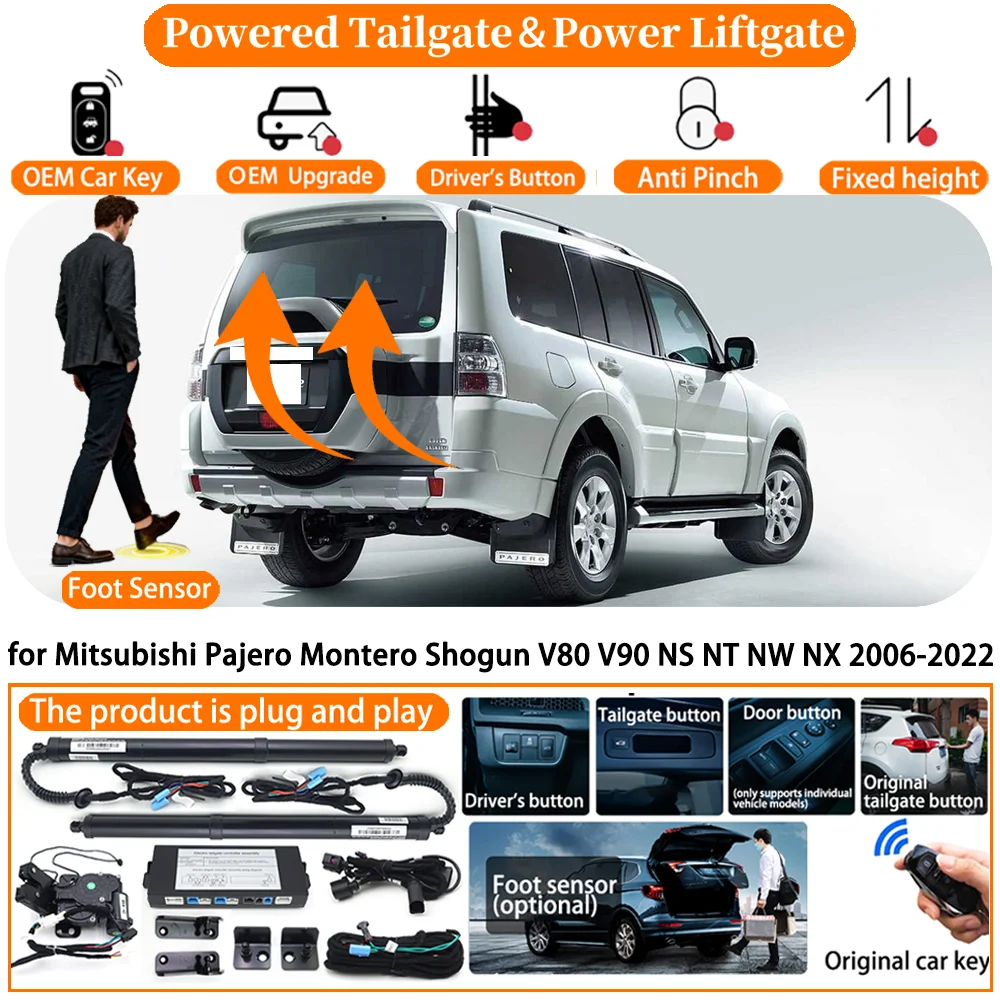 

Car Powered Tailgate system for Mitsubishi Pajero Montero Shogun V80 V90 NS NT NW NX 2006-2022 Auto Electric Power Tailgate kit
