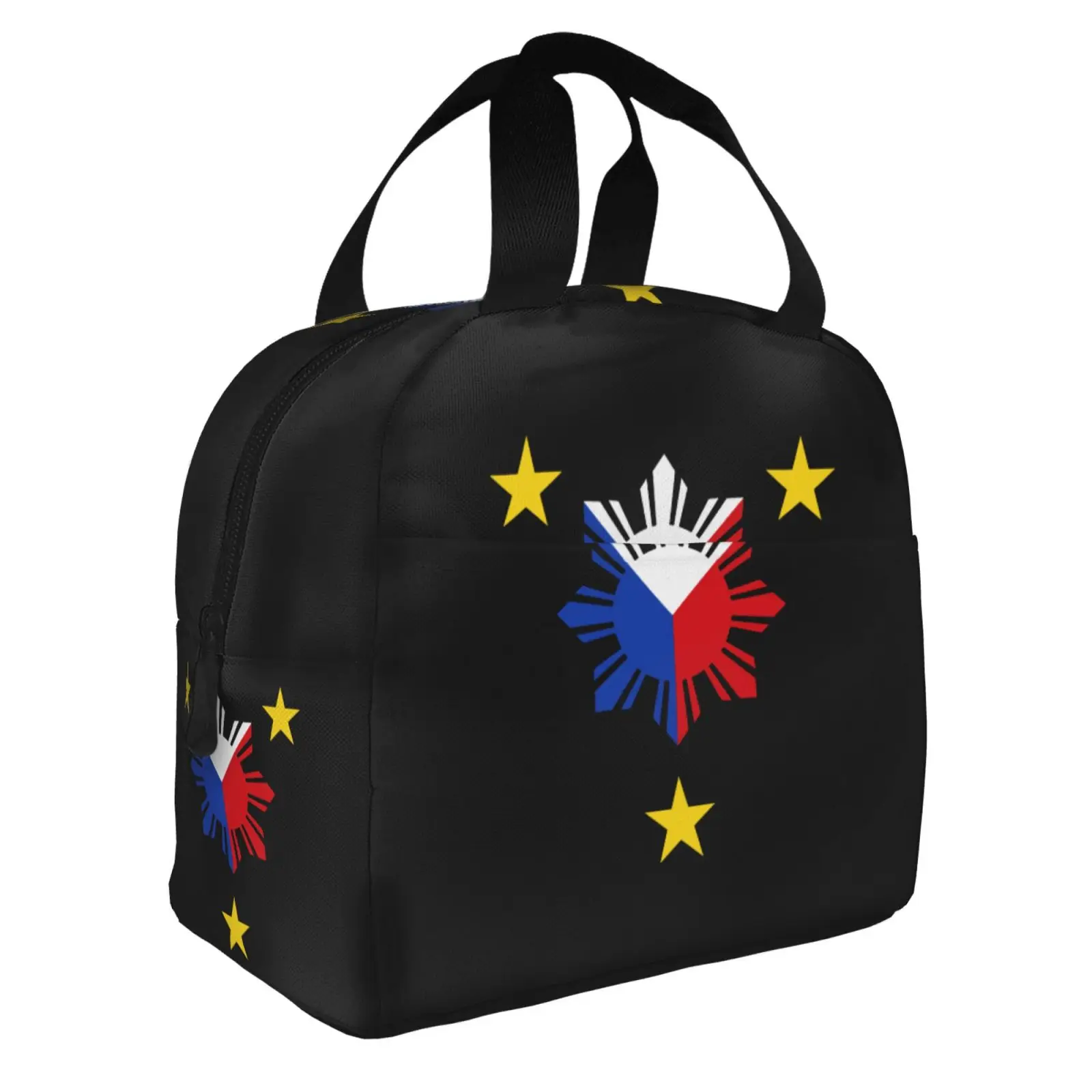 3 Stars and A Sun Philippines Flag Insulated Lunch Box Leak-proof Thermal Cooler Lunch Bag for Men Women Kids Work Trip Picnic