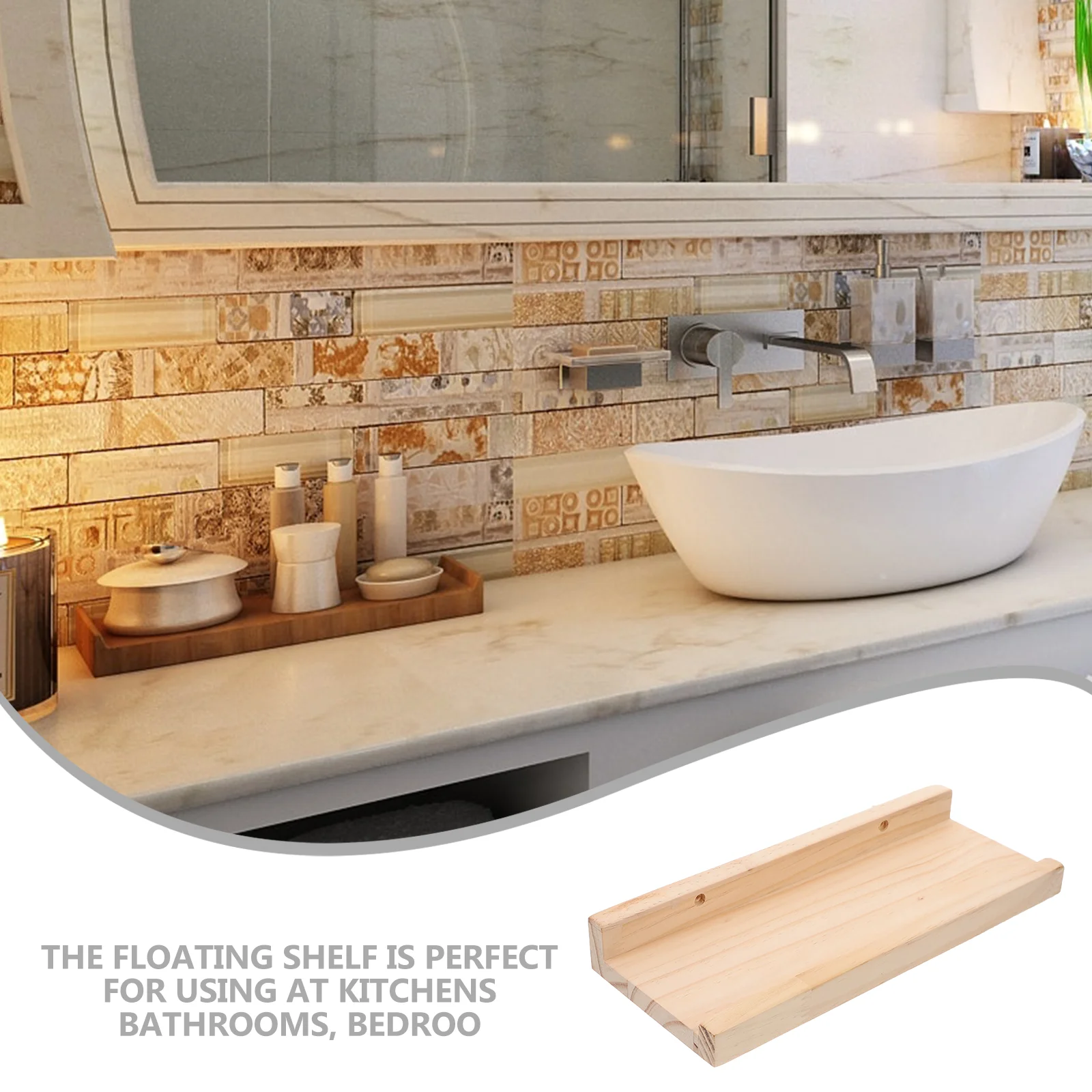 Rak dinding ringan, rak dinding penghemat ruang, rak pajangan kecil untuk kayu