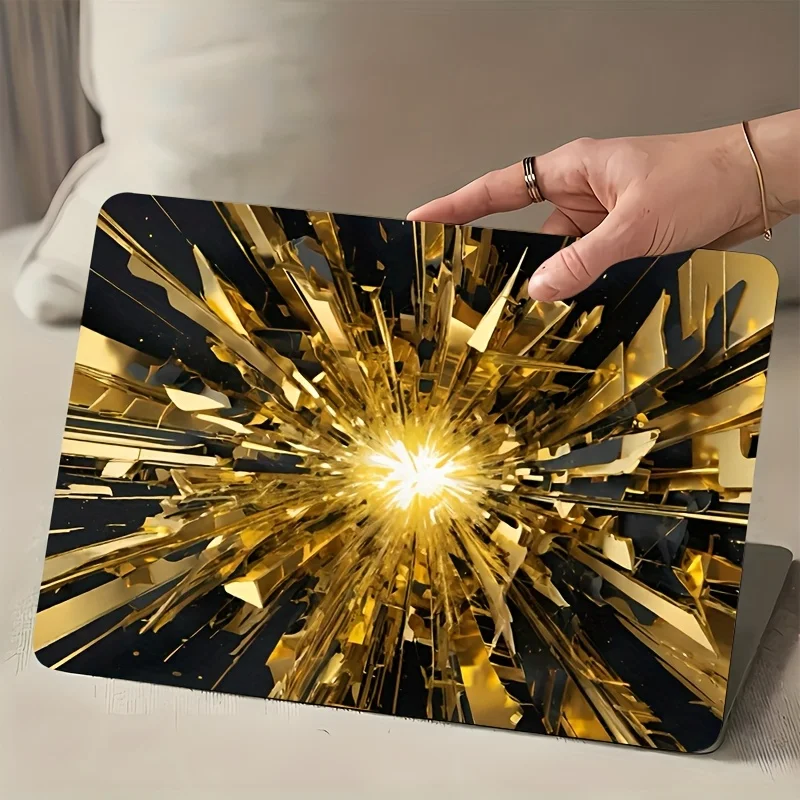 

2 Gold Textured Art Stickers - Laptop Protector for Cars, Refrigerators - Durable, Scratch Resistant Decorative Stickers,