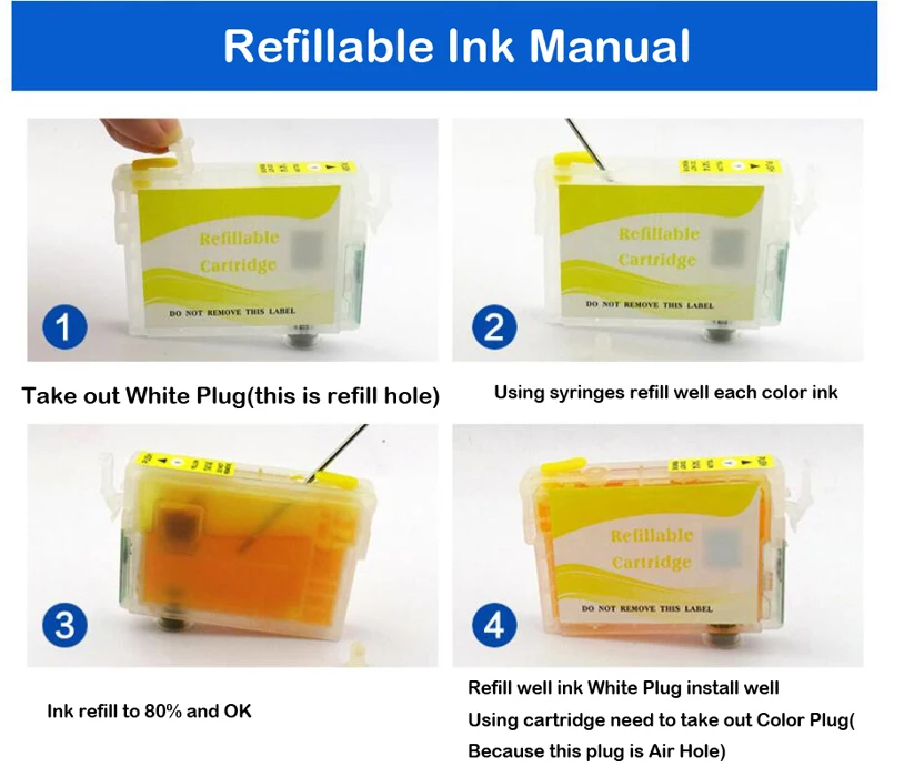 4pcs Empty CISS Ink Cartridges For Epson T1281 T0921 T0711 T0731 T0691 T1321 T1351 T1381 T1811