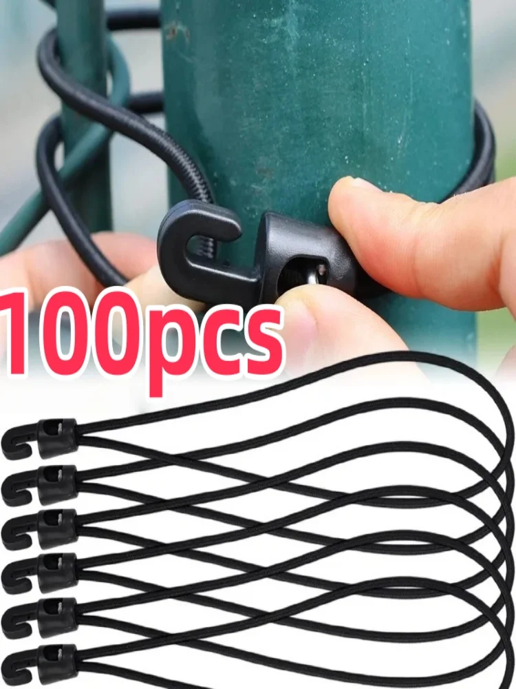 10/50/100 Stuks Bungee Koord met Haken Hoge Elasticiteit Expander met Haken Rubberen Spanner met Haken voor Camping Dekzeil - afbeelding 2