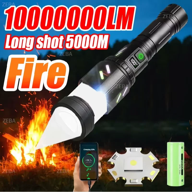 New High Power Windproof Fire Starting Flashlight Rechargeable Tactical Firestarter Torch Focused Light Source Can Light A Flame