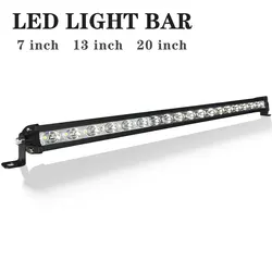 7 Inch 13 Inch 20 Inch Slim LED Bar Off Road 12V 24V LED Lightbar For Car Truck ATV SUV 4x4 Boat LED Work Light Bar