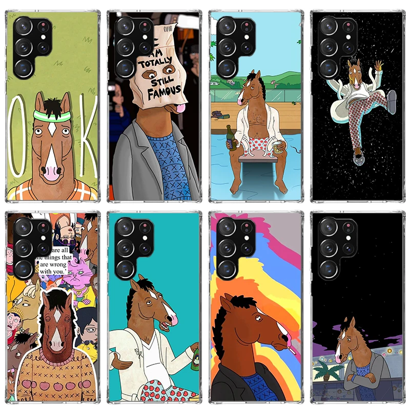 Cartoon B-BoJack Horsemans Phone Case For Samsung Galaxy S23 S24 Ultra S22 + S21 Plus S20 FE Cover S10E S10 S9 S8 Silicone Print