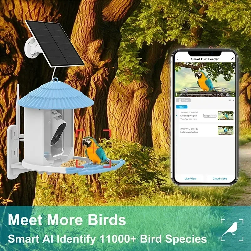 Smart WIFI Wild Bird Feeder with Camera To Capture Bird Movements AI To Recognize Birds Supports Device Sharing Hot sales