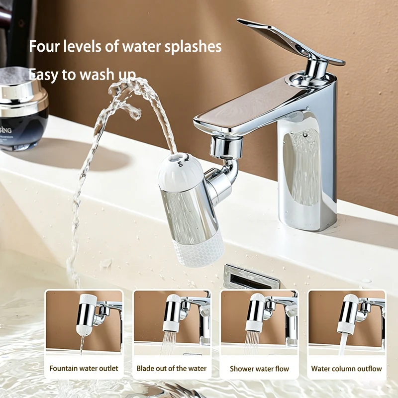 Four-speed Small Fountain Universal Rotatable Adjustable Water Bubbler Bathroom Booster Wash Artifact Kitchen Faucet Extender