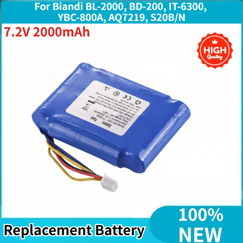 

For Biandi BL-2000, BD-200, IT-6300, YBC-800A, AQ7219, S20B/N Brand New High Quality BL-2000 7.2V 2000mAh Lithium Battery