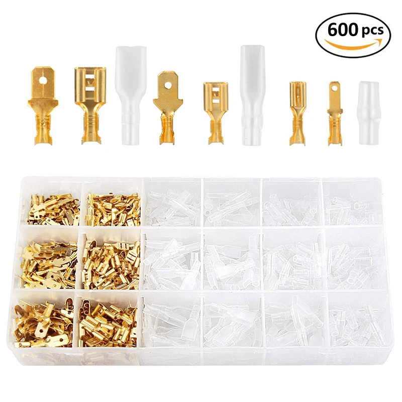 HS-48B Set 600Pcs Koudgeperste Diverse Crimp Terminal Para Fio Combinatie Plug Voorjaar Boxed Connector Cross Draad Krimpen tool