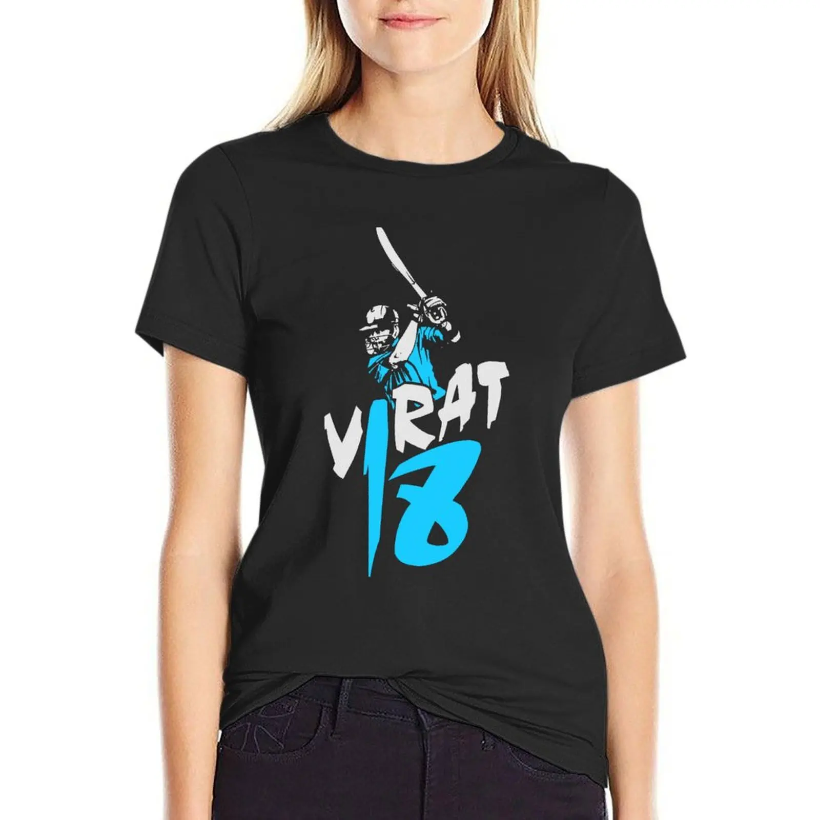 

Virat 18 T-Shirt animal print shirt for girls blacks plus sizes white t-shirts for Women